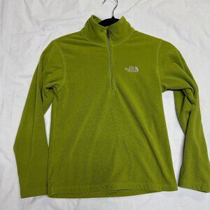 North Face Boys TKA 100 Glacier ¼ Zip Fleece Pullover, Lime Green, SIze Small
